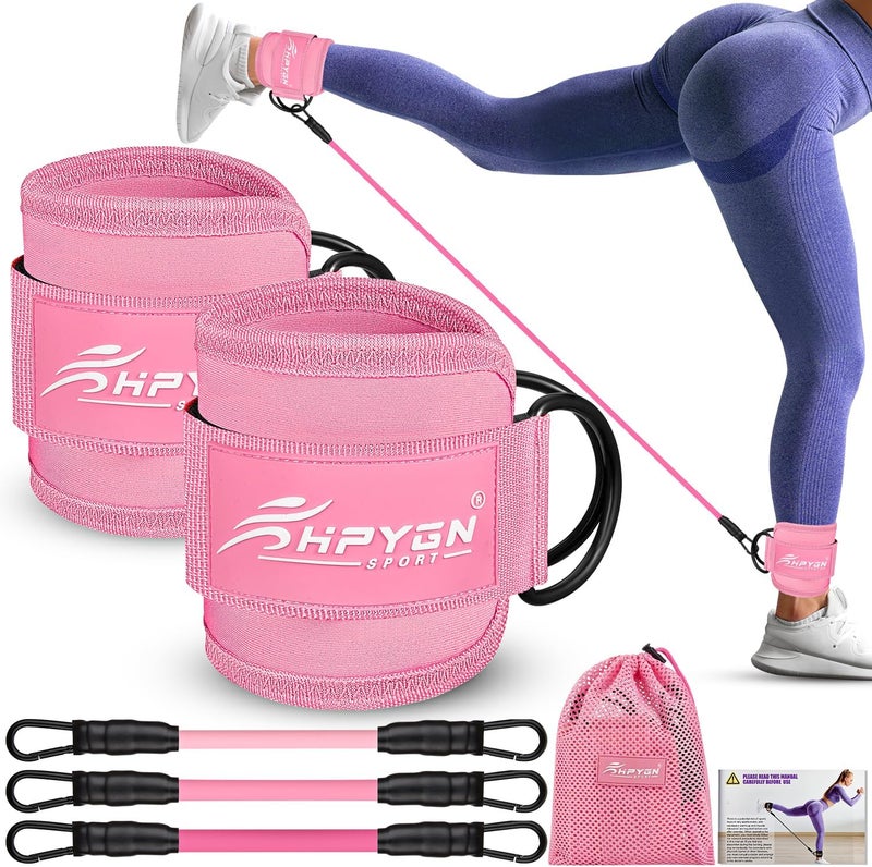 HPYGN Ankle Resistance Bands, Ankle Bands for Working Out with Cuffs, Resistance Bands for Leg Butt Training Workout Equipment for Kickbacks Hip Gluteus Training, Ankle Strap with Exercise Bands - Image 1